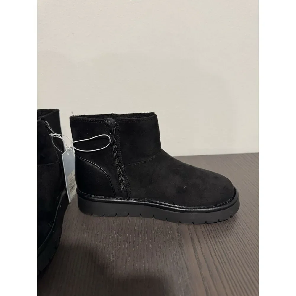Girls Honor Faux Suede Style Boots - Cat &‎ Jack NEW Warm Winter Black 3